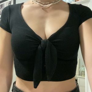 Garage cropped front tie top